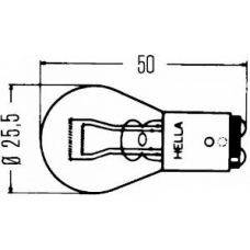 Лампа накаливания задние габариты и стоп-сигнал двухконтактная 12V (P21/5W) MAN MB, VOLVO
