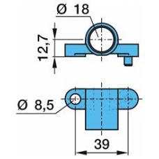 Кронштейн датчика ABS L=39 d=18 d=8.5 BPW ECO Plus 6.5-9t